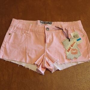 NWT Hot Kiss Coral stripped shorts